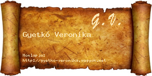 Gyetkó Veronika névjegykártya